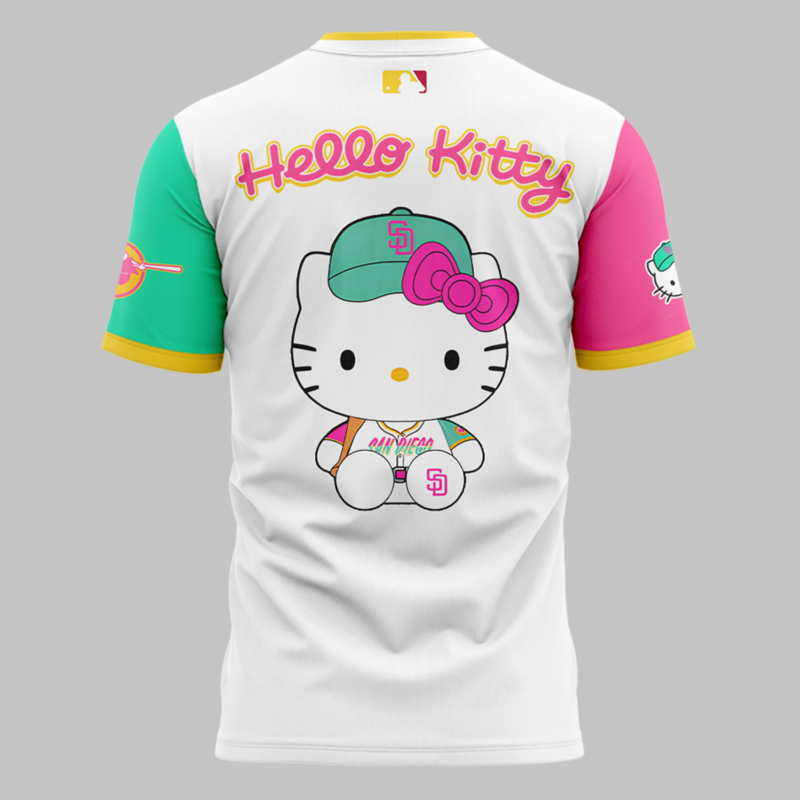 San Diego Padres x hello kitty limited edition 2025 T shirt - Image 3