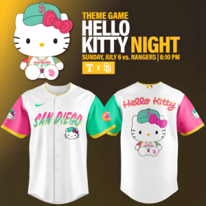 San Diego Padres x hello kitty limited edition 2025 BASEBALL JERSEY