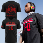 Limited Edition Ohio Football "ALL TO HIM" Black Tshirt 2025