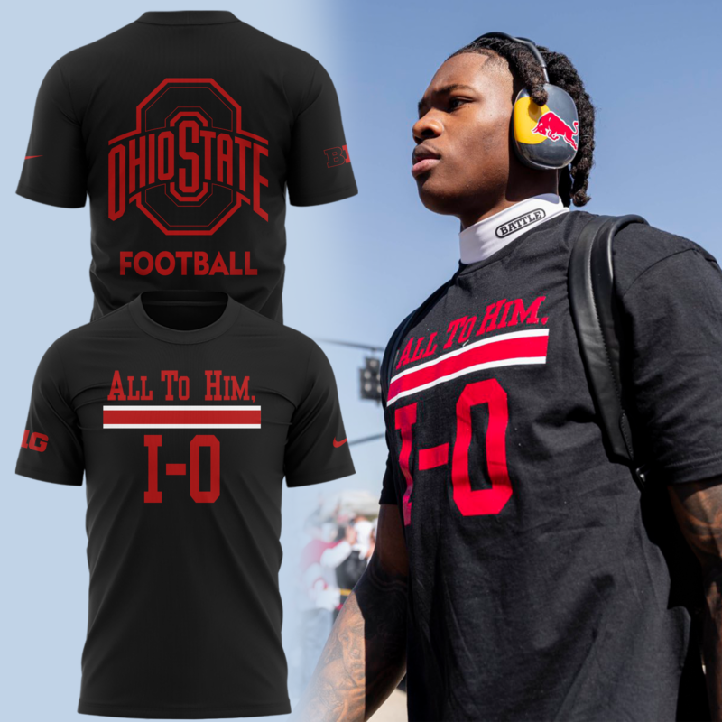 Limited Edition Ohio Football "ALL TO HIM" Black Tshirt 2025