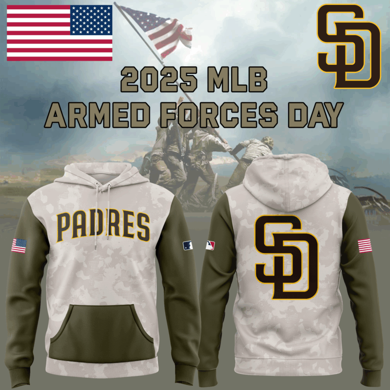 San Diego Padres 2025 MLB ARMED FORCES DAY  Hoodie