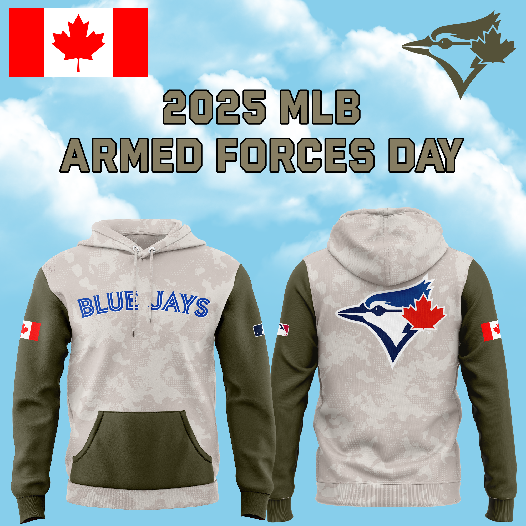 Toronto Blue Jays 2025 MLB ARMED FORCES DAY  Hoodie