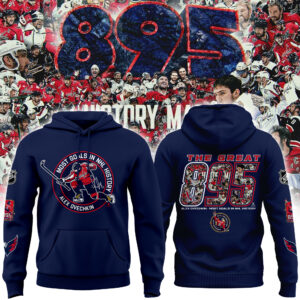New Alexander Ovechkin Washington Capitals NHL All-Time Leading Goal Scorer Cross Sticks Hoodie Navy 2025.