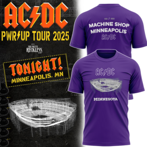 Minnesota Vikings x 2025 AC/DC Power Up Tour Limited Tee .