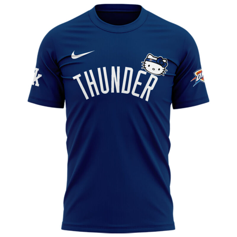Limited Edition Oklahoma City Thunder x Hello Kitty Tshirt 2024 - Image 2