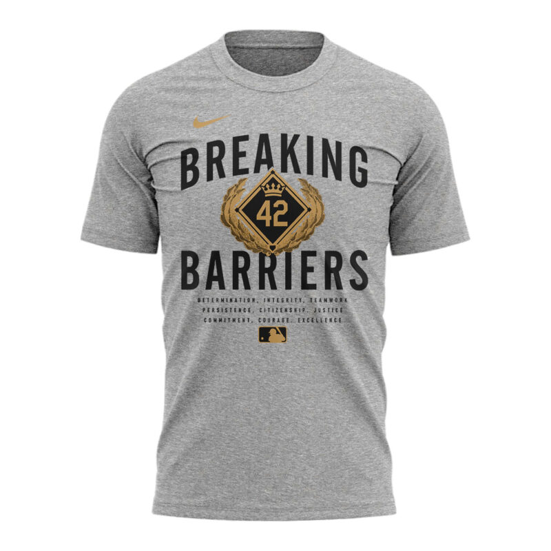 New MLB Commemorating the historic career of Jackie Robinson T-shirt - Image 2