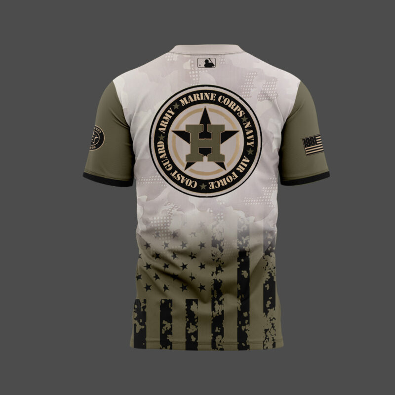 Limited Edition Houston Astros Armed Forces Day Tshirt 2025 - Image 3