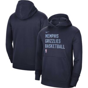 Memphis Grizzlies Nike Unisex 2023/24 Performance Spotlight On-Court Practice Pullover Hoodie - Navy