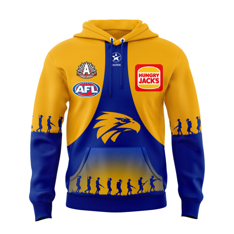 West Coast Eagles ANZACs Special Edition Hoodie 2025 Custom Number - Image 2
