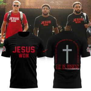 Limited Edition JESUS WON black T shirt 2025