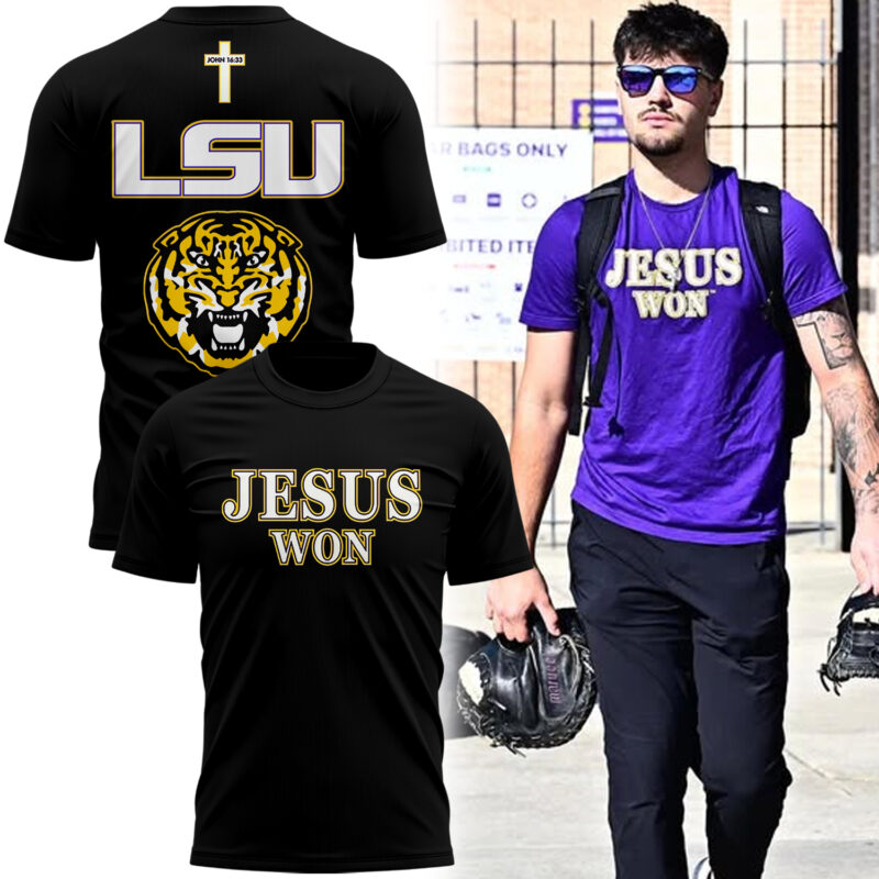 LSU Basketball Jesus Won Tee - Black Tshirt ll Limited Edition.