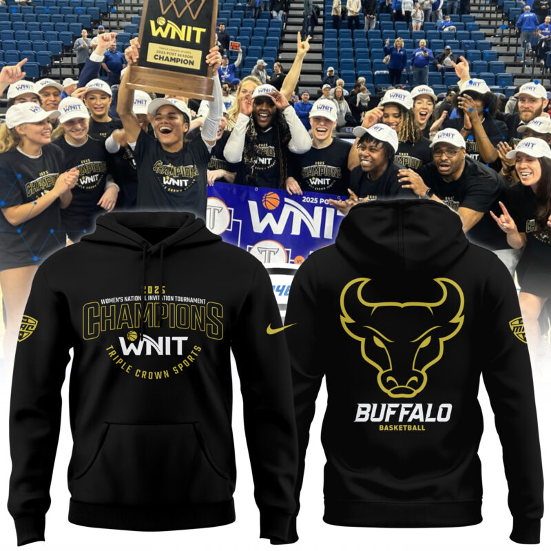Buffalo Women's Basketball WNIT Champions Hoodie black2 limited edition.