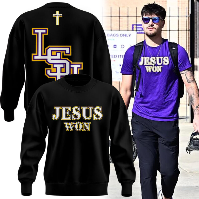 LSU Basketball Jesus Won - Black Sweatshirt Limited Edition.