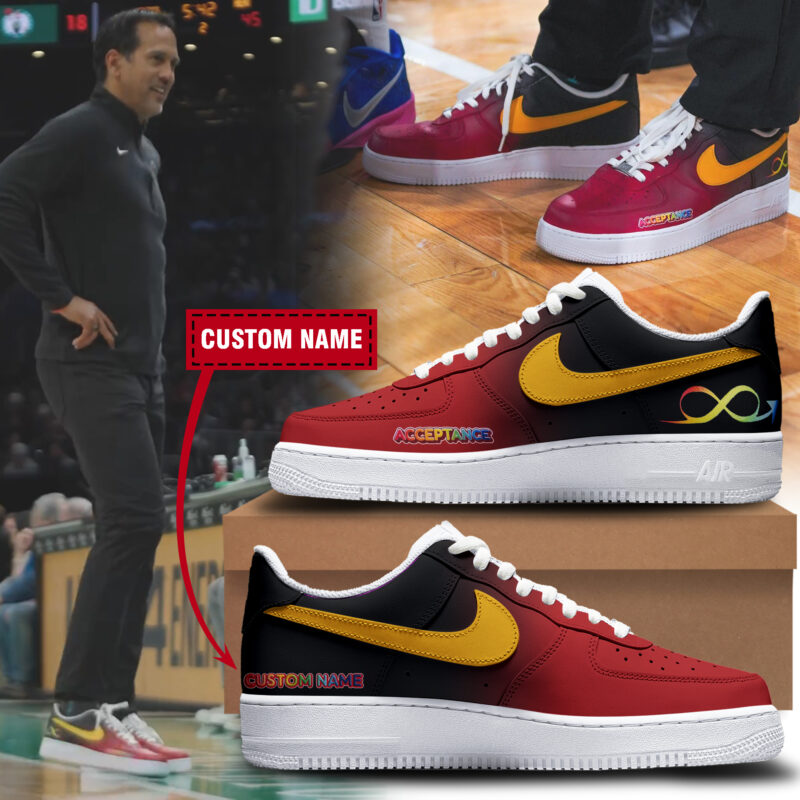 Nike Air Force 1 'Miami Heat' Shoes custom Tothemaxfoundation x JSM801 x NBA - Limited Edition.