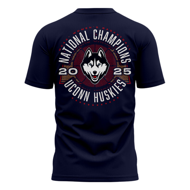Limited Edition NATIONAL CHAMPIONS UConn Huskies T-Shirt 2025 - Image 3