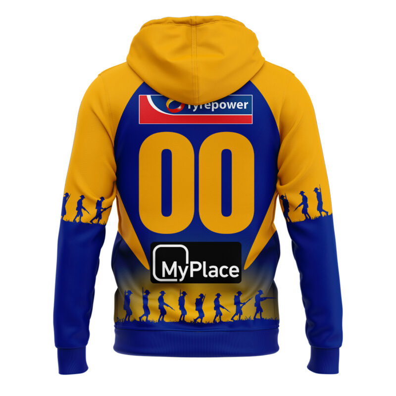 West Coast Eagles ANZACs Special Edition Hoodie 2025 Custom Number - Image 3