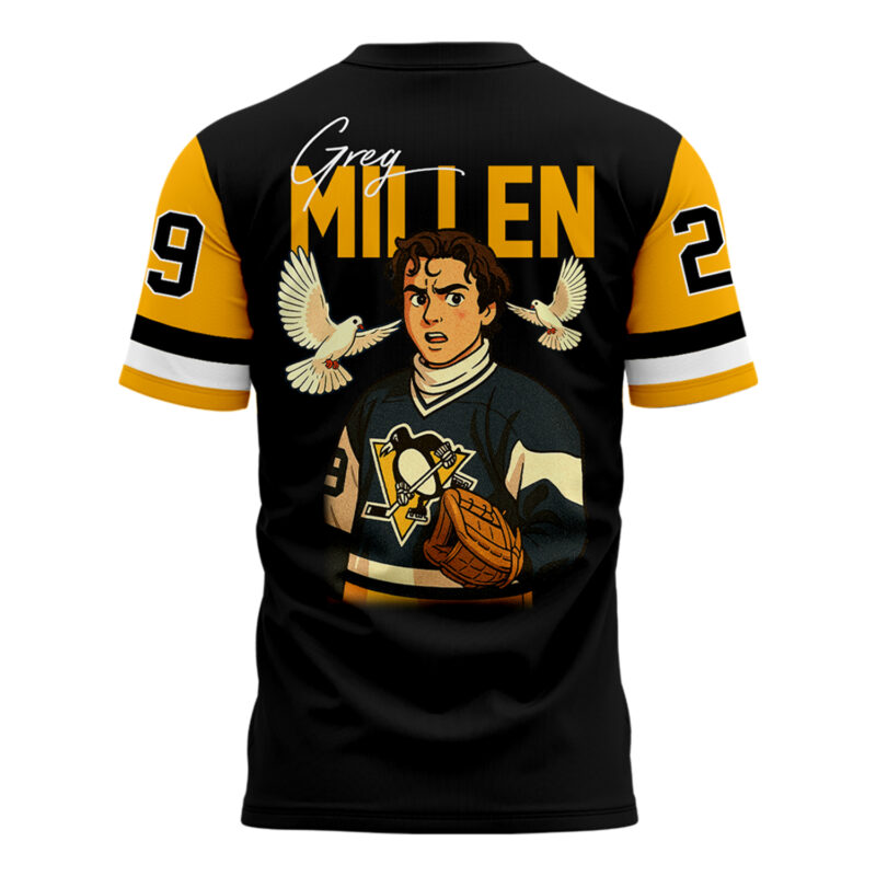 Pittsburgh Penguins Limited Edition Greg Millen Memorial Day Tshirt in Black. - Image 3