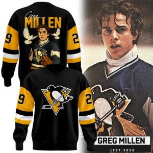 Pittsburgh Penguins Limited Edition Greg Millen Memorial Day Sweatshirt in Black.