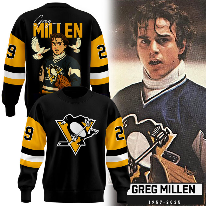 Pittsburgh Penguins Limited Edition Greg Millen Memorial Day Sweatshirt in Black.