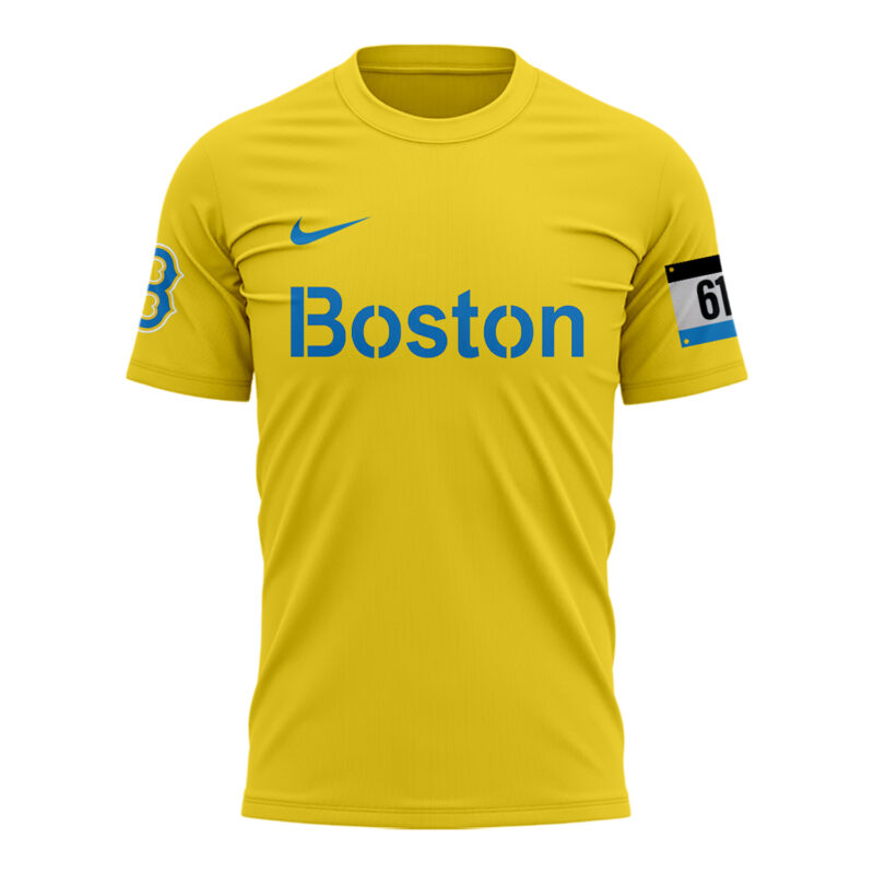 Boston Red Sox Nike Tshirt Yellow 2025 - Image 2