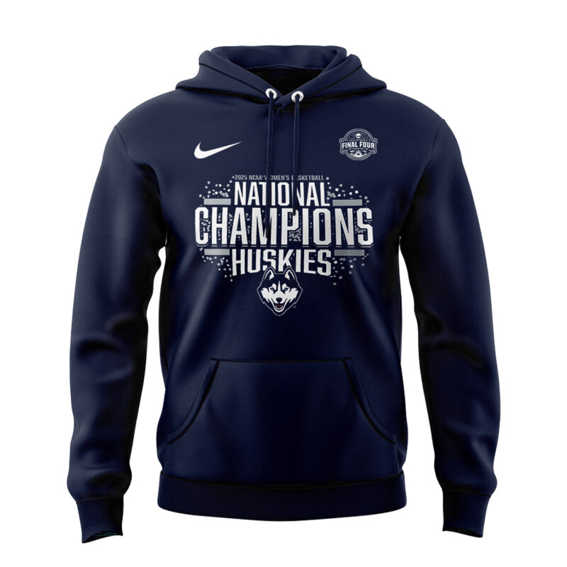 UConn Women's Basketball 12-Time National Champs Heavyweight Hoodie Navy limited edition - Image 2