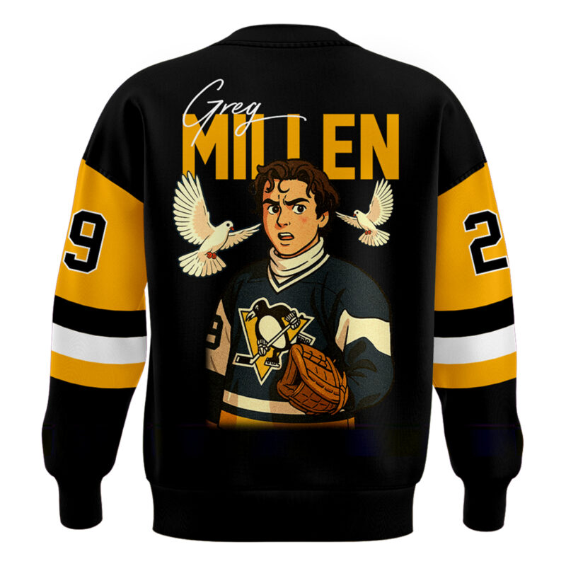 Pittsburgh Penguins Limited Edition Greg Millen Memorial Day Sweatshirt in Black. - Image 3