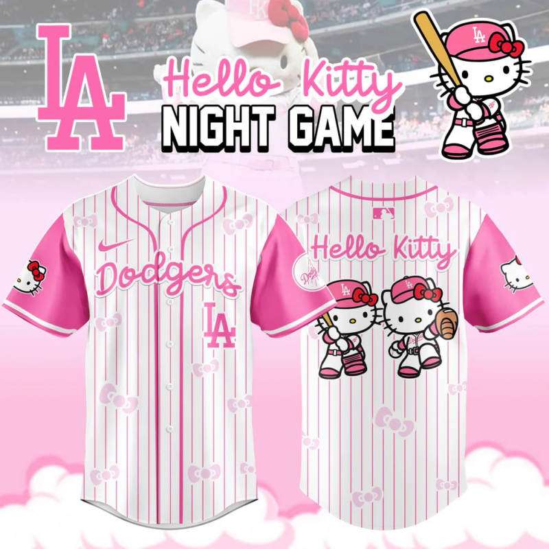 Los Angeles Dodgers MLB x Hello Kitty Night Game Limited Edition Jersey 2025.