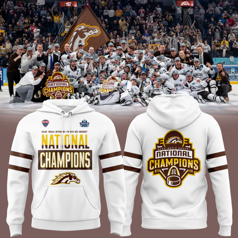 Western Michigan University Broncos Hockey Team 2025 National Champion Hoodie