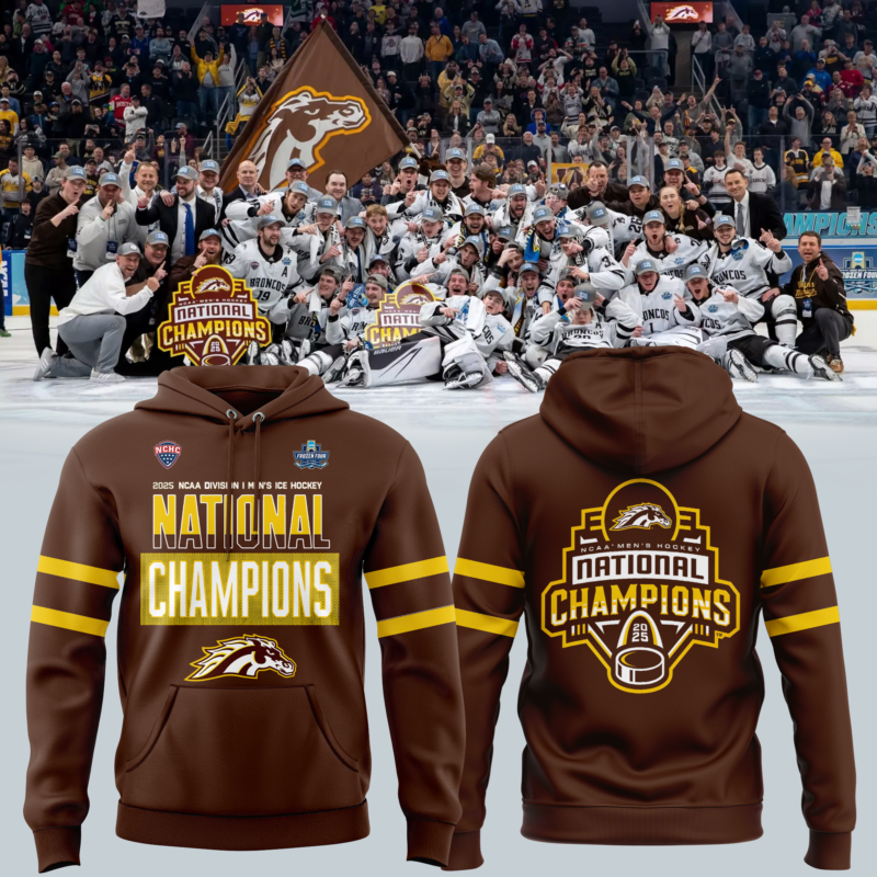 Western Michigan University Broncos Hockey Team 2025 National Champion Hoodie