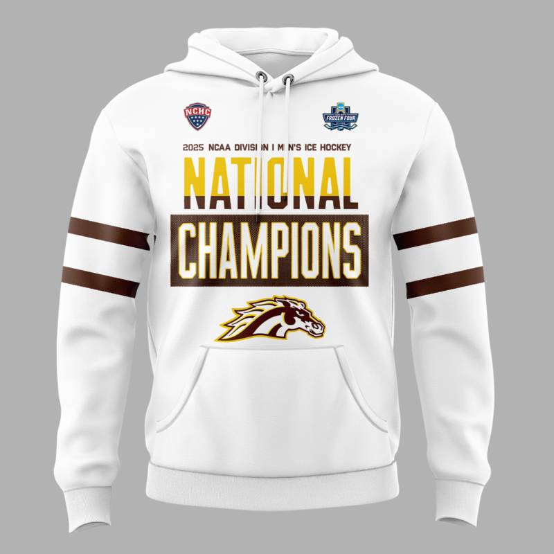 Western Michigan University Broncos Hockey Team 2025 National Champion Hoodie - Image 2