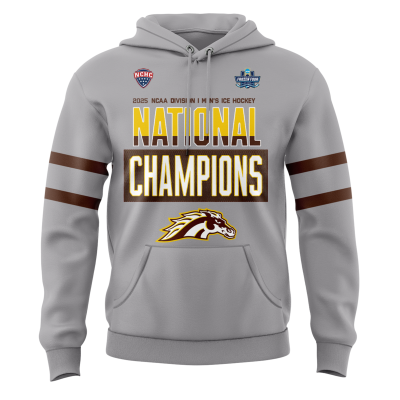 Western Michigan University Broncos Hockey Team 2025 National Champion Hoodie - Image 2