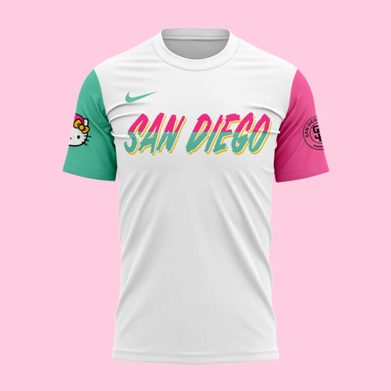 San Diego Padres x hello kitty limited edition 2025 T shirt - Image 2