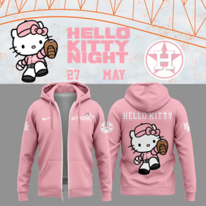 Special New Houston Astros x Hello Kitty Pink ZipHoodie 2025