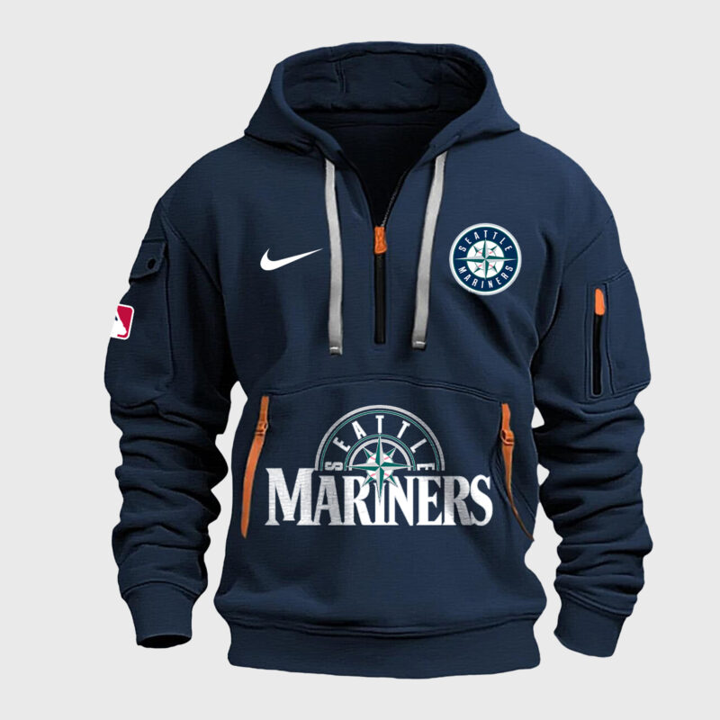 Special Seattle Mariners Baseball Team Half Zip Hoodie 2024 - Image 2
