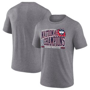 UConn Huskies Fanatics 2025 NCAA Women's Basketball National Champions Tri-Blend T-Shirt - Heather Gray