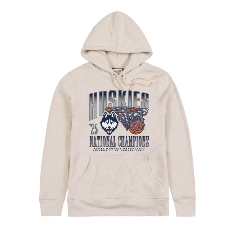 UConn Huskies Homefield 2025 NCAA Women's Basketball National Champions Tri-Blend Pullover Hoodie - Oatmeal