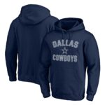 Men's Navy Dallas Cowboys Victory Arch Team Fitted Pullover Hoodie