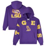 Men's Purple OVO x LSU Tigers Time To Shine Pullover Hoodie