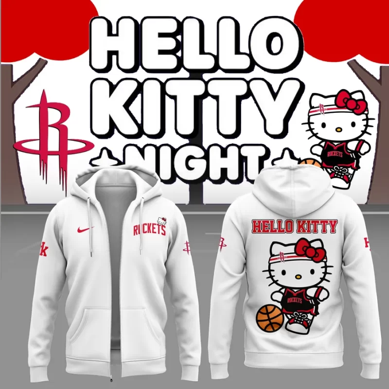 Special New Houston Rockets x Hello Kitty Zip Hoodie 2025