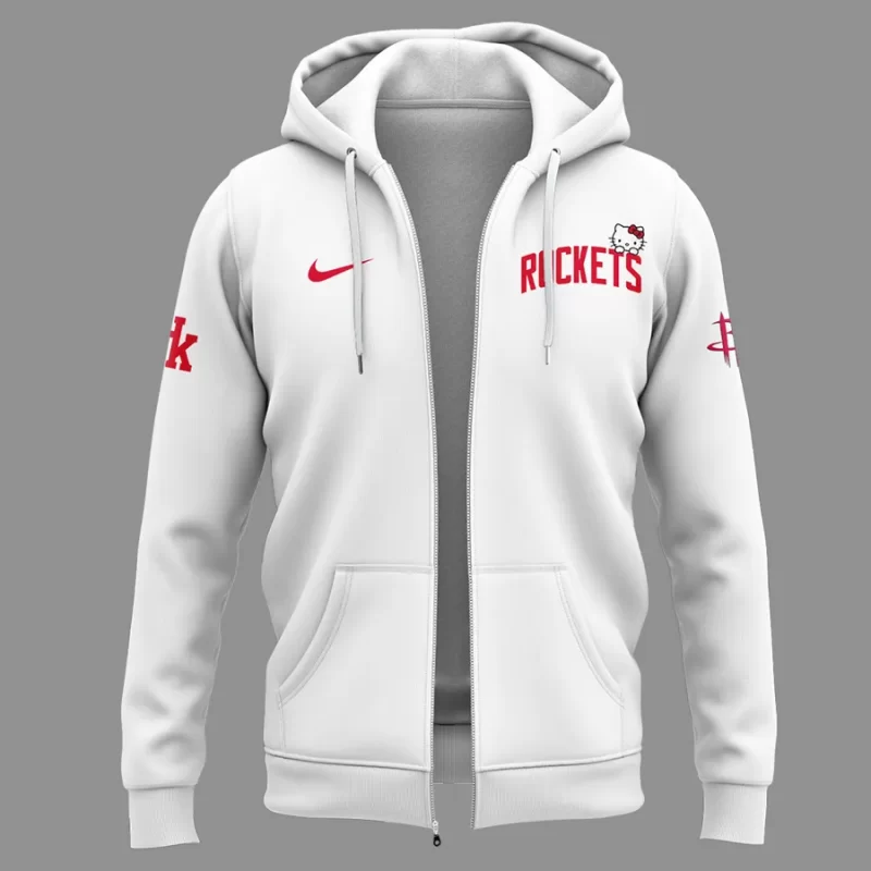 Special New Houston Rockets x Hello Kitty Zip Hoodie 2025 - Image 2
