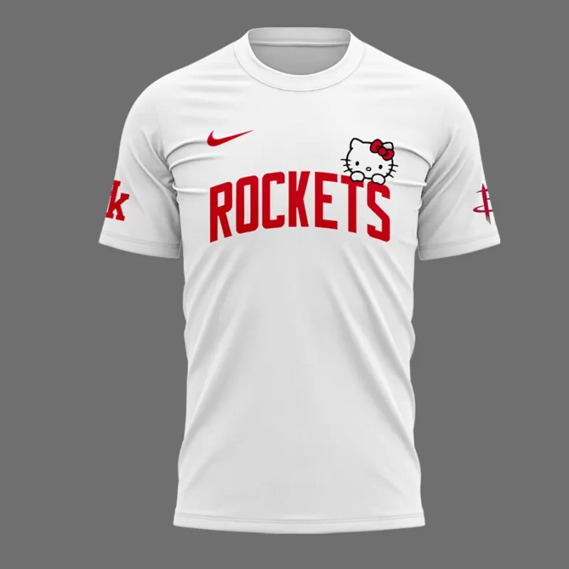 Special New Houston Rockets x Hello Kitty  Tee 2025 - Image 2