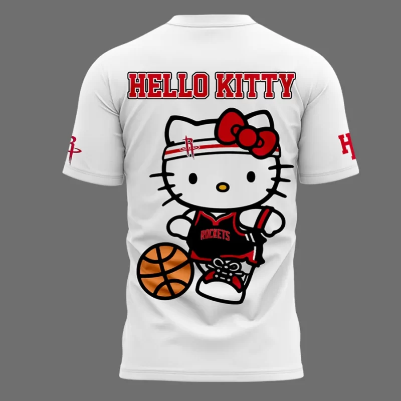 Special New Houston Rockets x Hello Kitty  Tee 2025 - Image 3