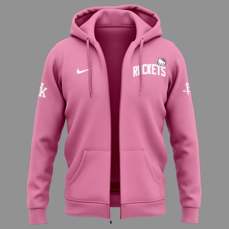 Special New Houston Rockets x Hello Kitty Zip Hoodie 2025 - Image 2