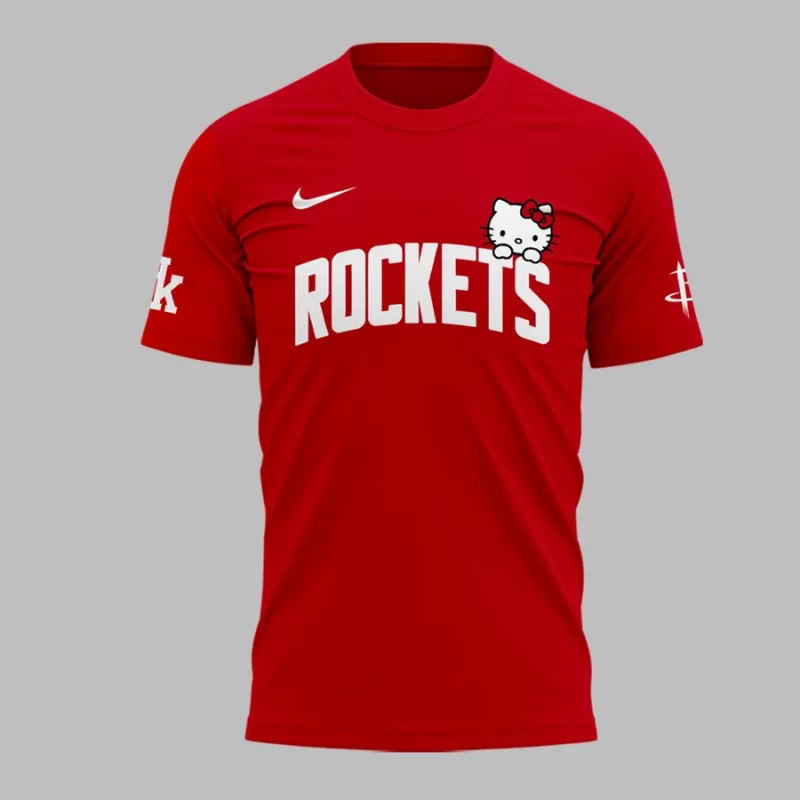 Special New Houston Rockets x Hello Kitty  Tee 2025 - Image 2