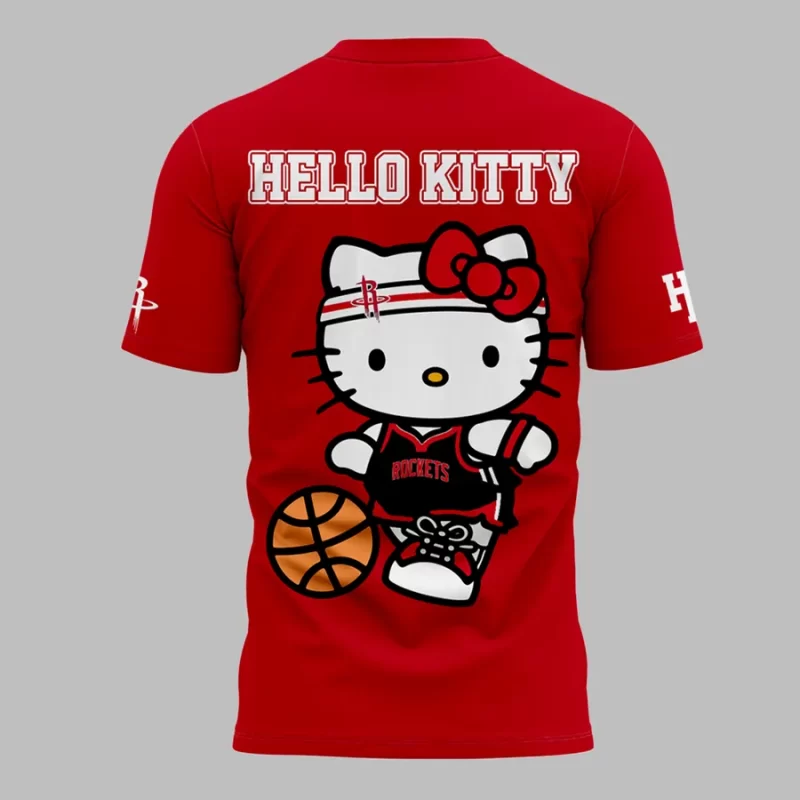 Special New Houston Rockets x Hello Kitty  Tee 2025 - Image 3