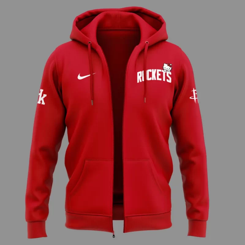 Special New Houston Rockets x Hello Kitty Zip Hoodie 2025 - Image 2