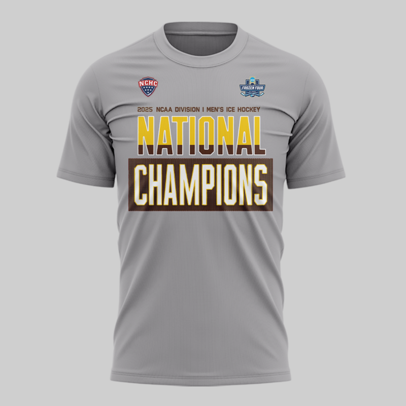 Western Michigan University Broncos Hockey Team 2025 National Champion T shirt - Image 2