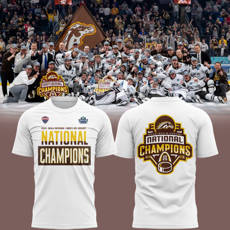 Western Michigan University Broncos Hockey Team 2025 National Champion T shirt