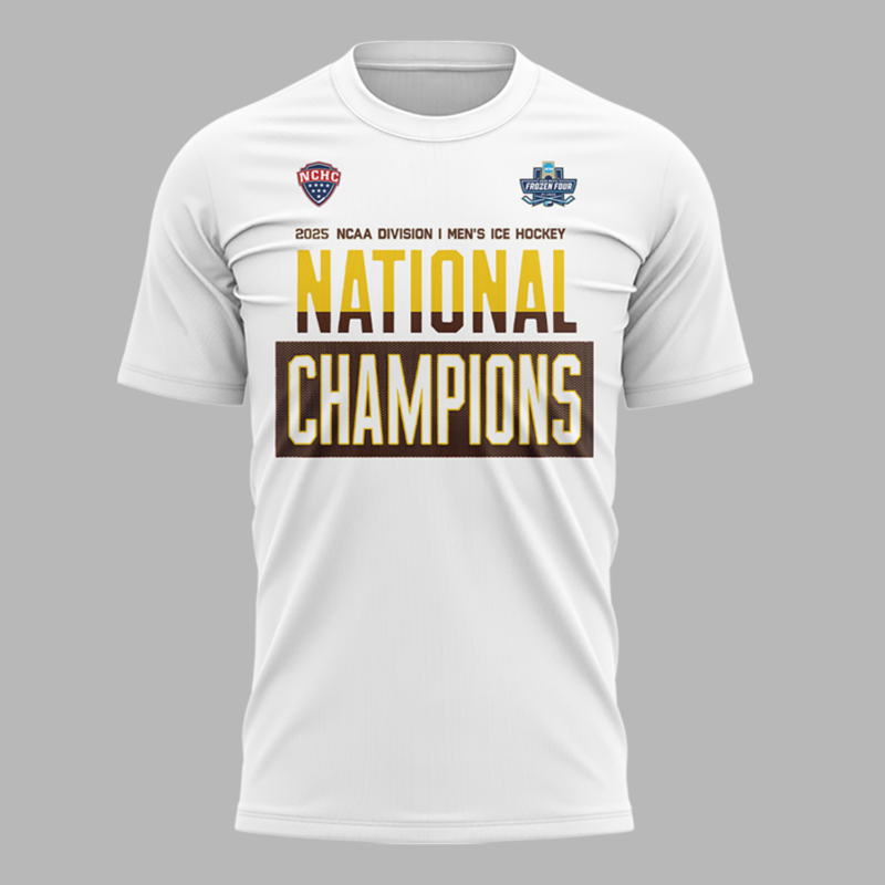 Western Michigan University Broncos Hockey Team 2025 National Champion T shirt - Image 2