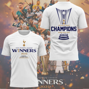 Tottenham Hotspur Europa League 2025 Winners White T-Shirt